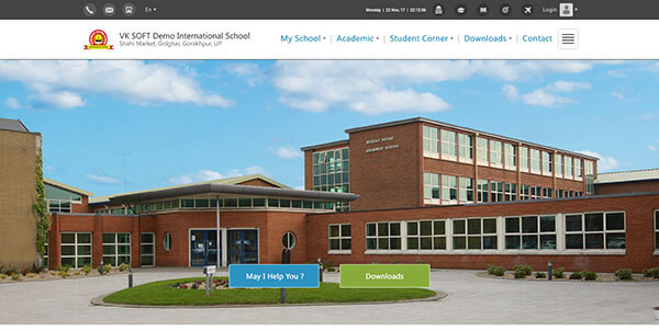 VIDYA School Website Template two with gray theme