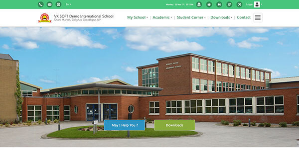 VIDYA School Website Template two with green theme