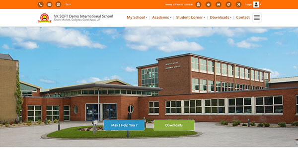 VIDYA School Website Template two with orange theme