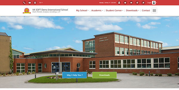 VIDYA School Website Template two with red theme