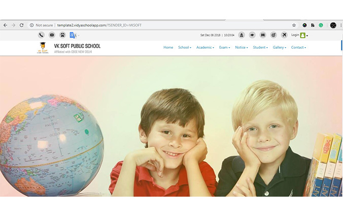 Sample School Website of VIDYA School Website